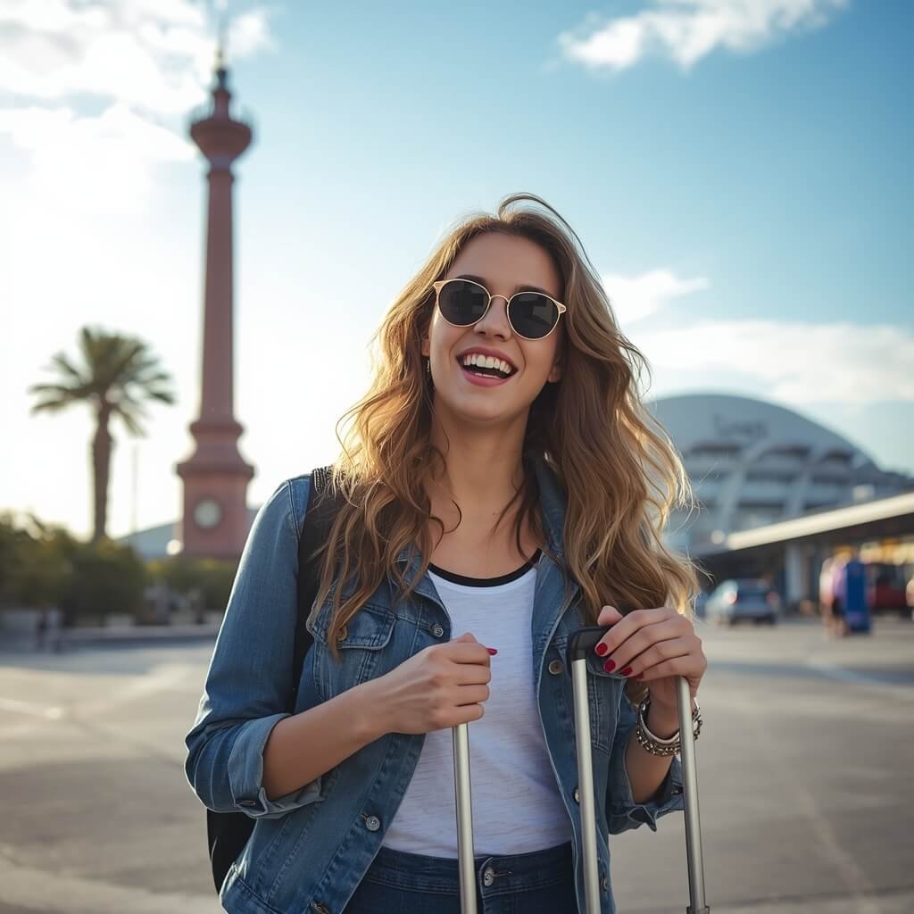 Happy customer booking flights via WhatsApp