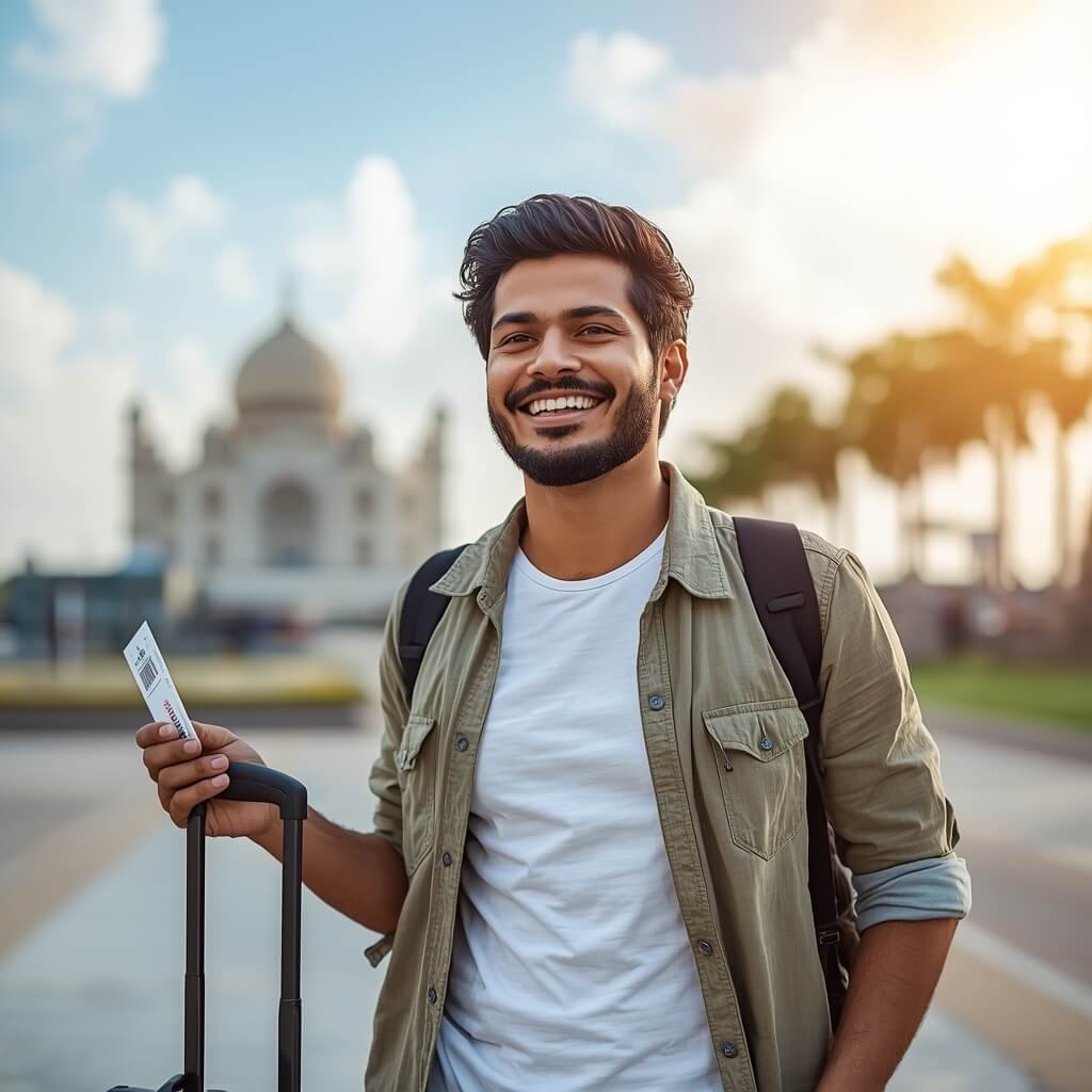 Happy customer booking flights via WhatsApp